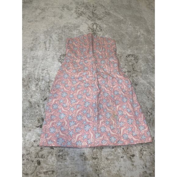 Vineyard Vines Pastel Seahorse Printed Strapless Seaside Dress Size 4 - Picture 1 of 5